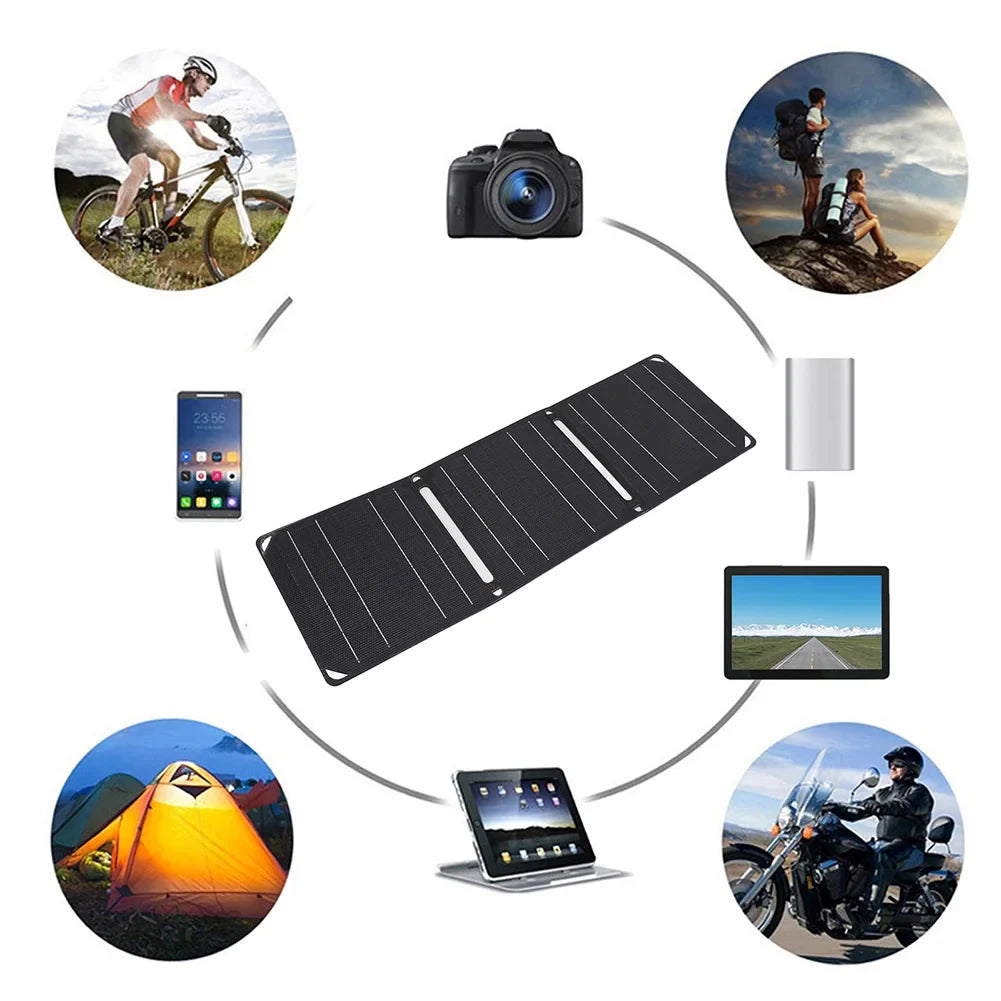 Camping Hiking Solar Charging USB Battery