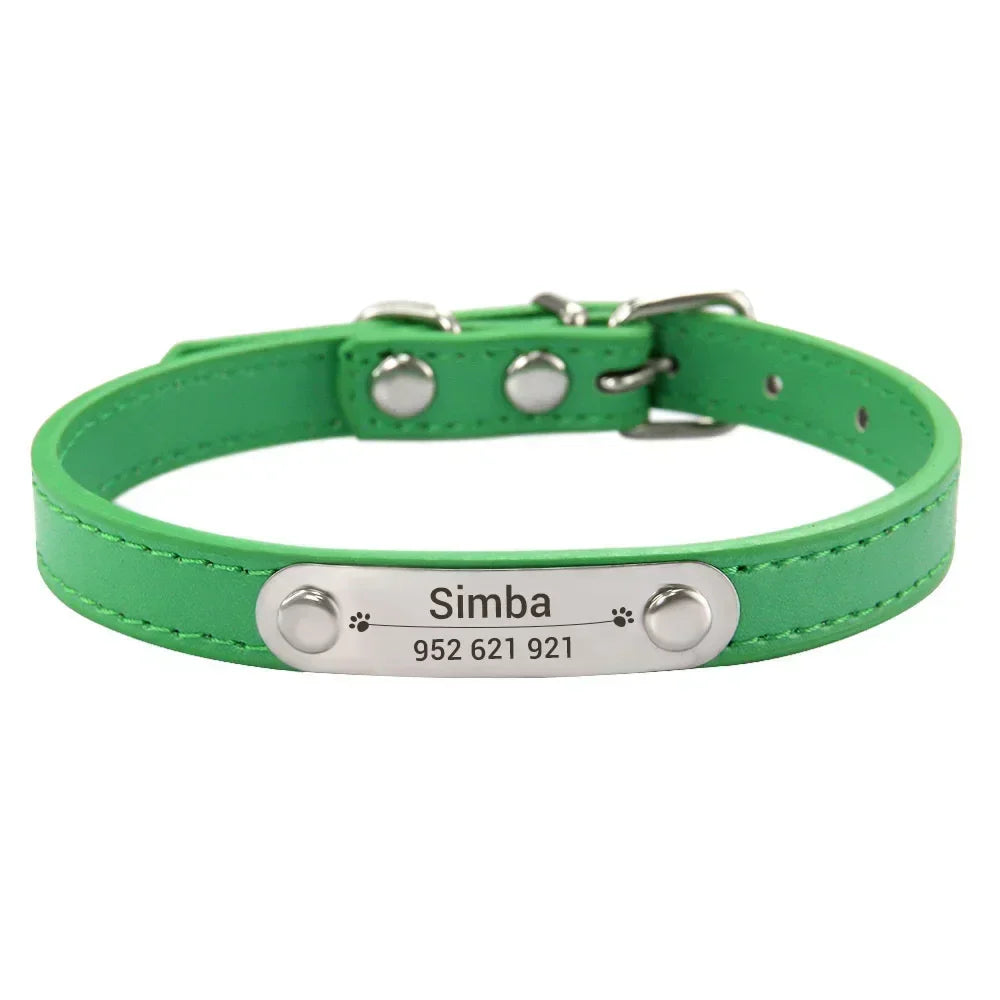 Dog Name Carved ID Anti-lost Collar