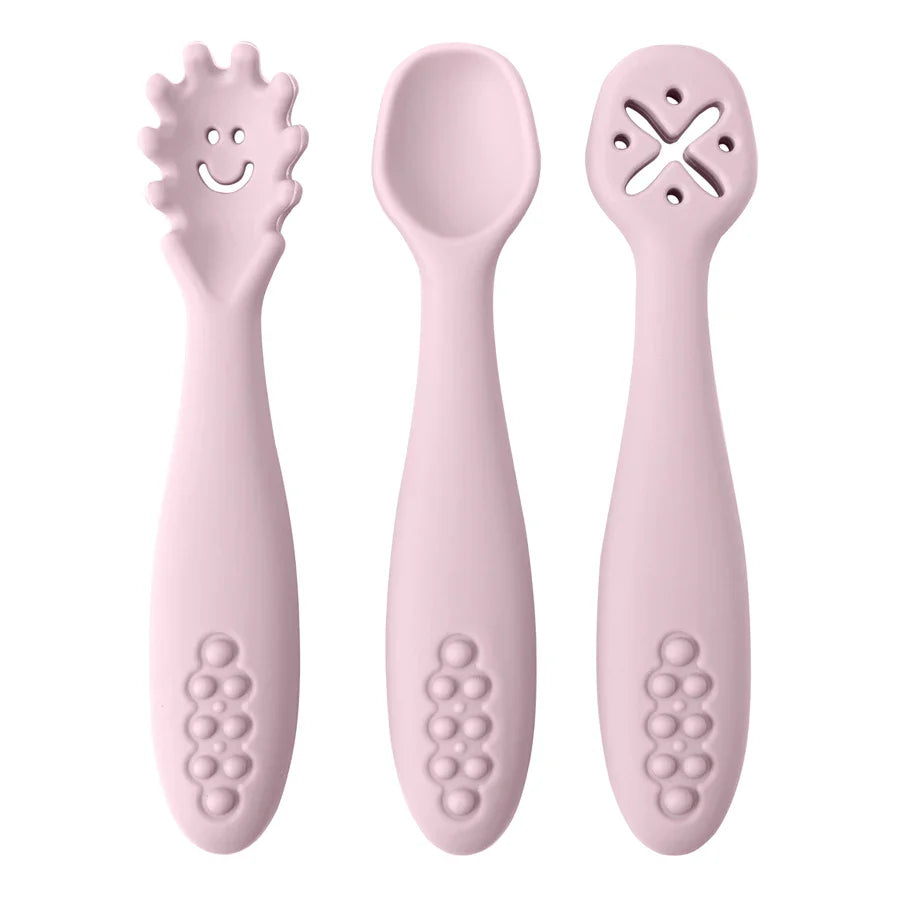 Baby 3PCS Silicone Spoon Fork Set