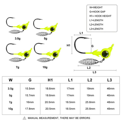 3pcs Jig Fishing Rotating Hook