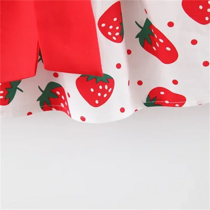 Girl Hanging Strawberry Print Dress