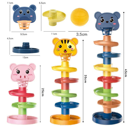 Kids Track Rolling Ball Push Pop Toy