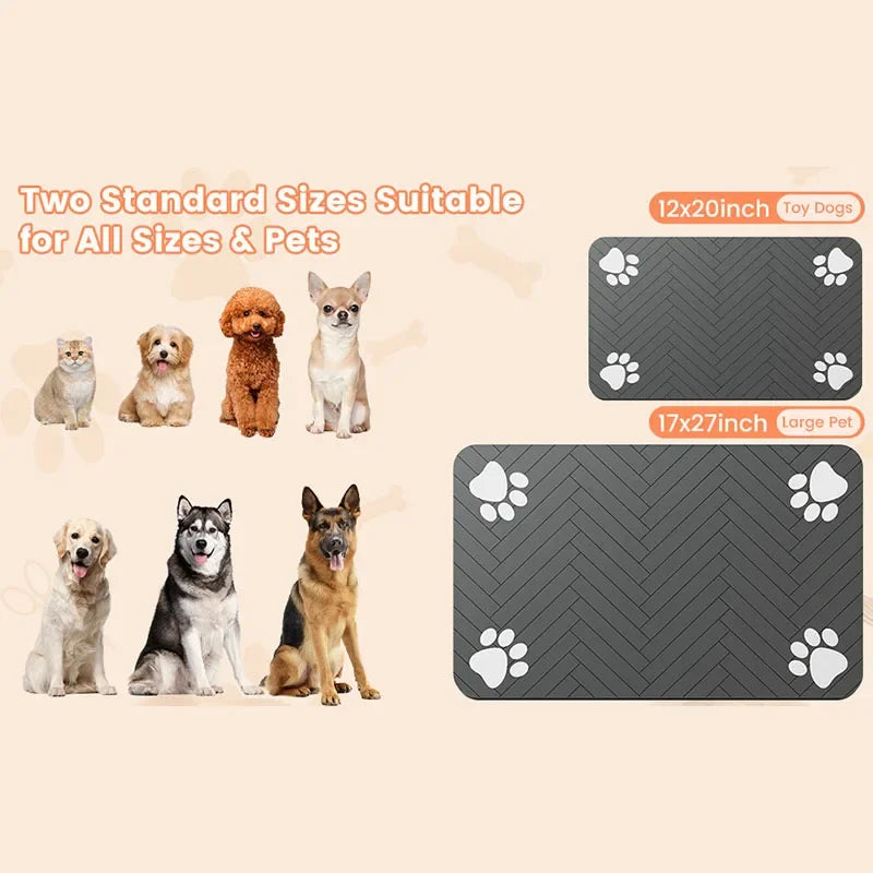 Dog Quick Dry Waterproof Food Bowl Mat