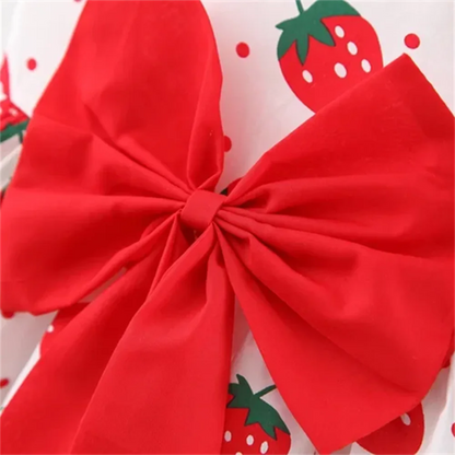 Girl Hanging Strawberry Print Dress
