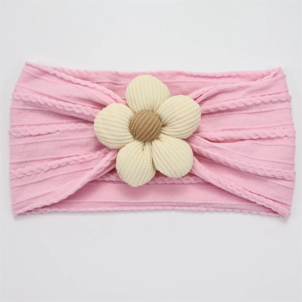 Baby Soft Elastic  Flower Nylon Hairband