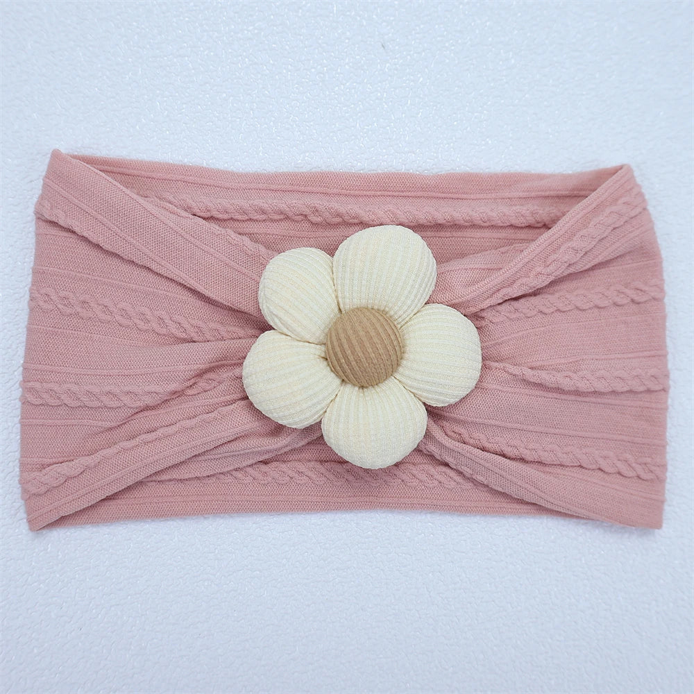 Baby Soft Elastic  Flower Nylon Hairband