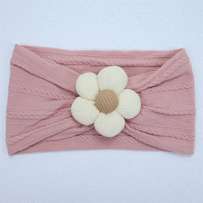 Baby Soft Elastic  Flower Nylon Hairband