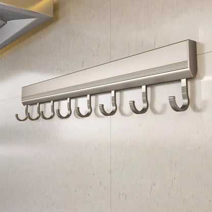 Kitchen Wall Mounted Drill-Free Hooks Rack