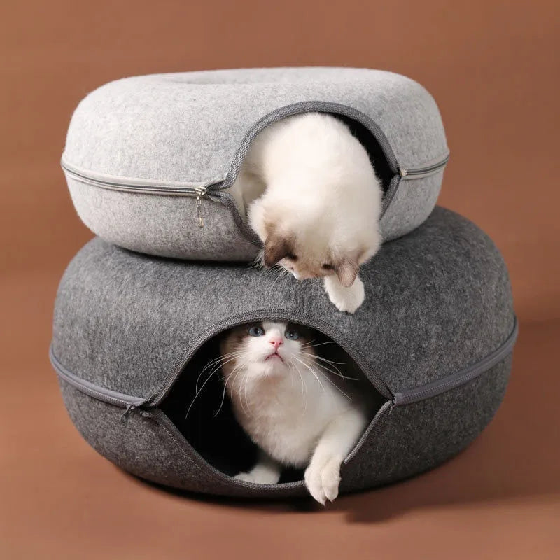 Cat Kitten Training Interactive Tunnel Donut Bed
