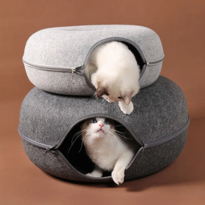 Cat Kitten Training Interactive Tunnel Donut Bed