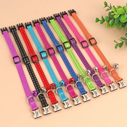 Cat Reflective Nylon Personalized Collar