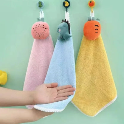 1pc Coral Fleece Hangable Hand Towel