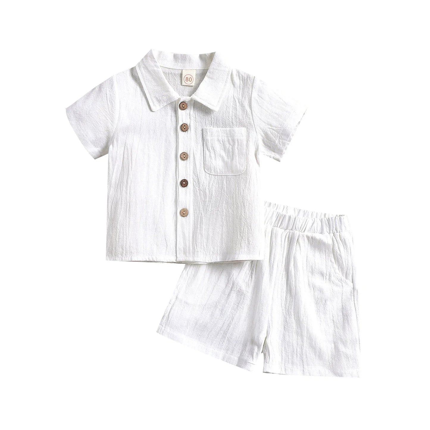 Baby Solid Turn-Down Collar Shirt