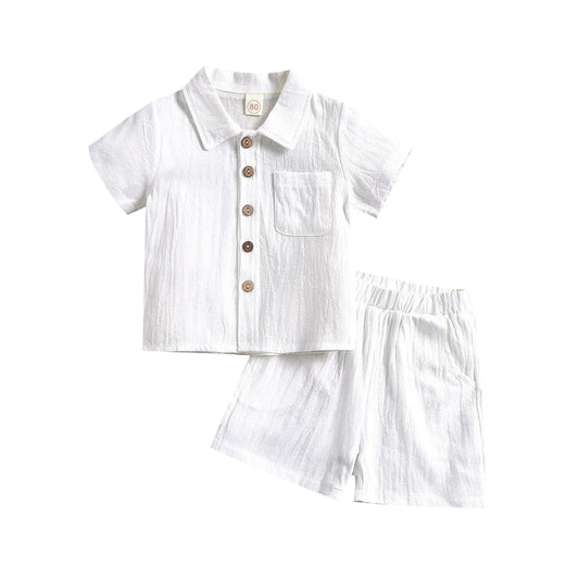 Baby Solid Turn-Down Collar Shirt