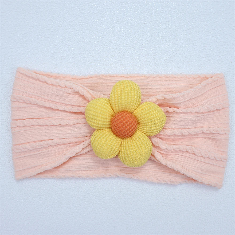 Baby Soft Elastic  Flower Nylon Hairband
