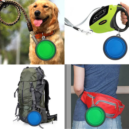 Pet  Outdoor Travel Silicone Food Water Bowl