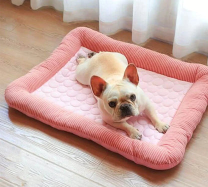 Dog Ice Silk Material Soft For Summer Sleeping  Bed