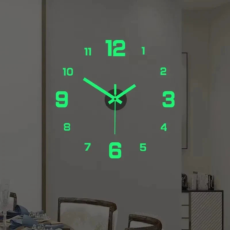 3D Luminous DIY Digital Clock Wall Sticker