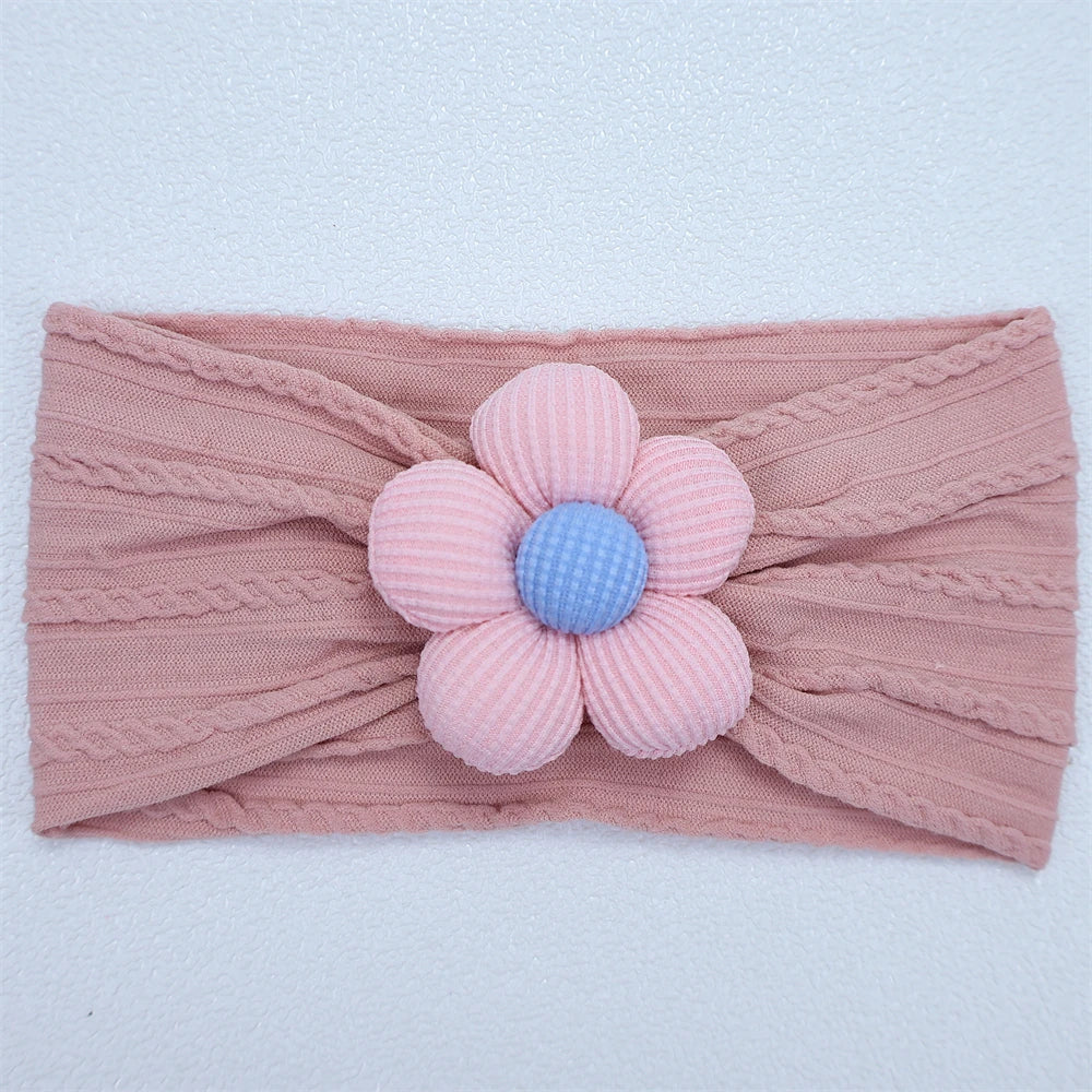 Baby Soft Elastic  Flower Nylon Hairband
