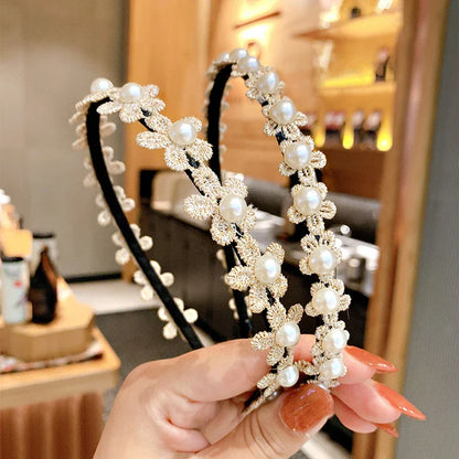 Kids Non-Slip Hair Pearl Flower Hairbands