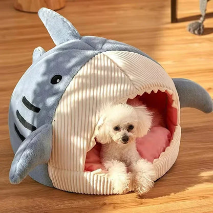 Cat Warm Cartoon Shark Cave Bed