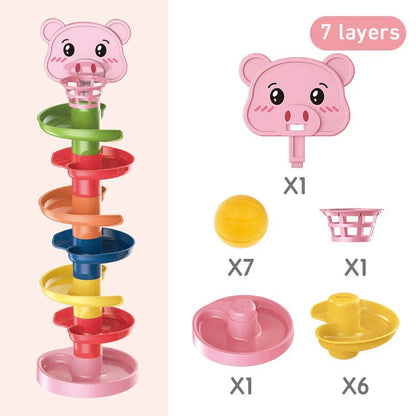 Kids Track Rolling Ball Push Pop Toy