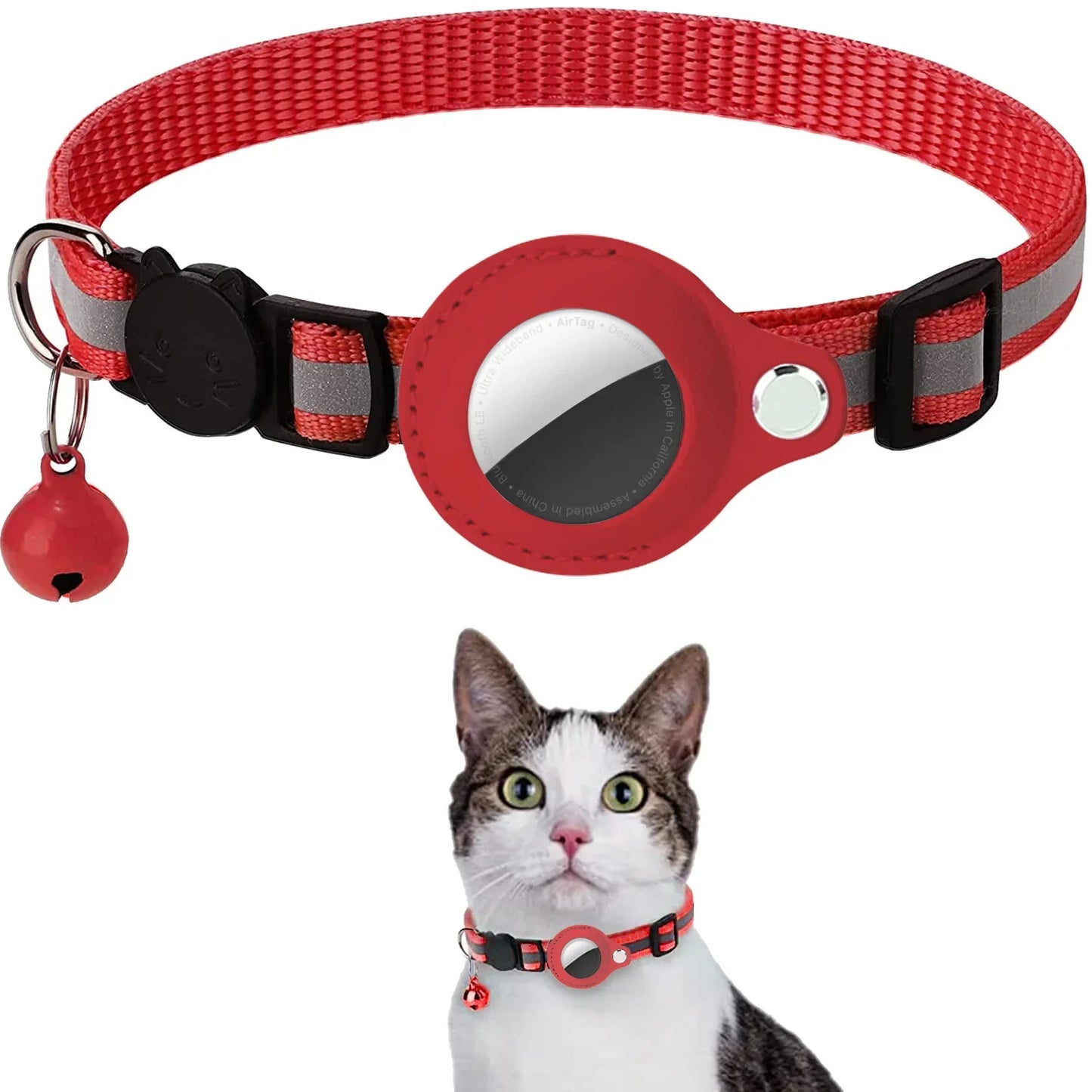 Cat Adjustable Strips Air Tag Holder Collar B