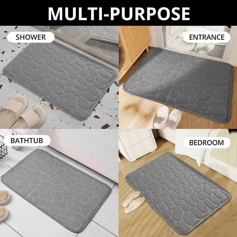 Bathroom Living Room Embossed Fiber Carpet