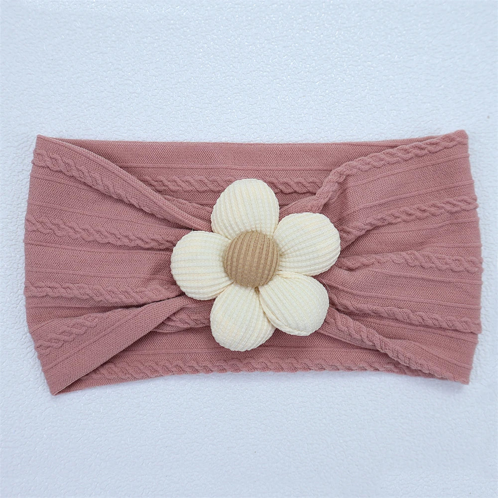 Baby Soft Elastic  Flower Nylon Hairband