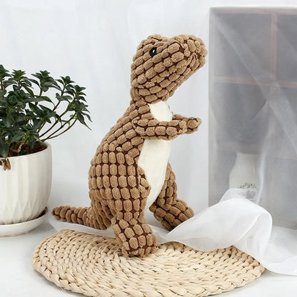 Dog Plush Dinosaur Interactive Chew Toy