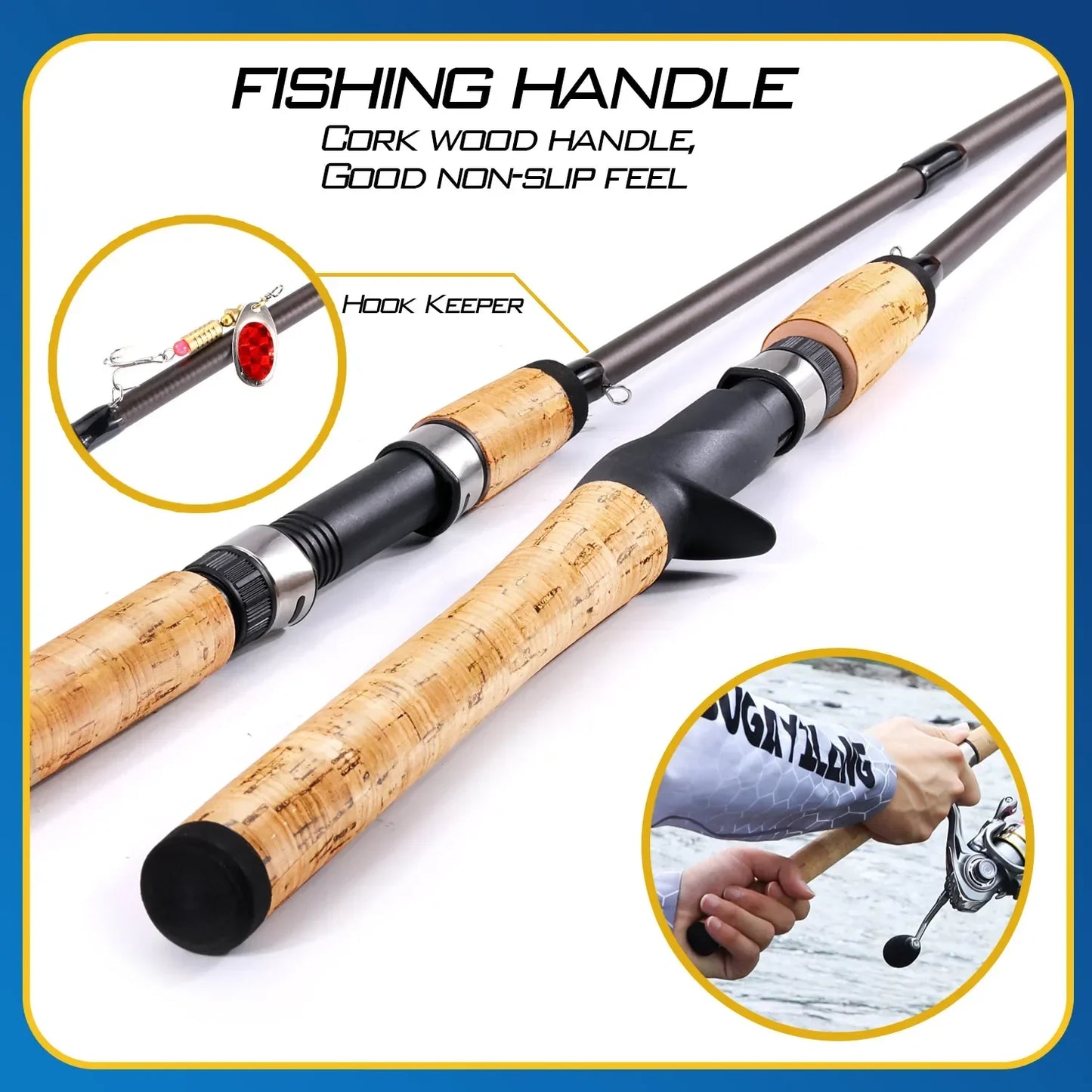 Ultra Light Wooden Handle Spinning Rod