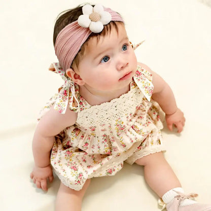 Baby Soft Elastic  Flower Nylon Hairband