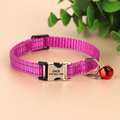 Cat Reflective Nylon Personalized Collar