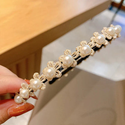 Kids Non-Slip Hair Pearl Flower Hairbands