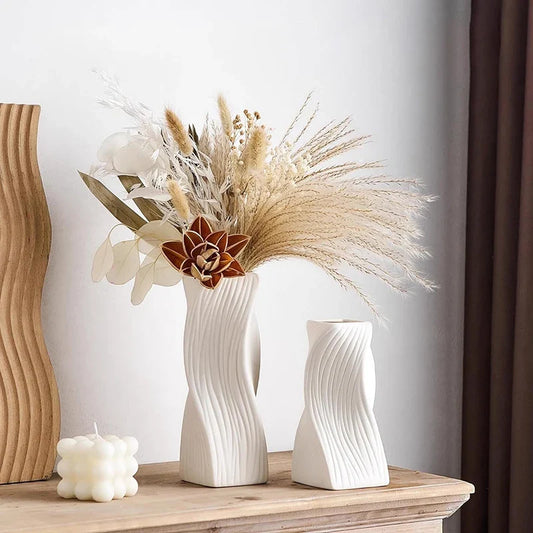 Imitation Ceramic Flower Bottle Nordic Vase