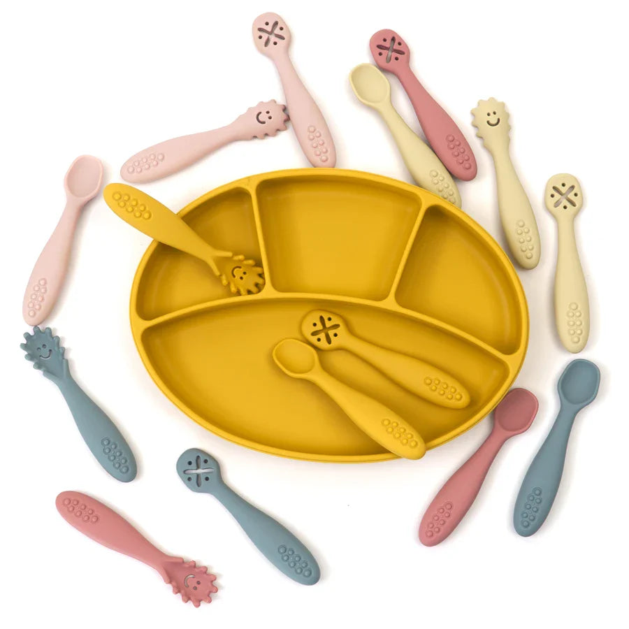 Baby 3PCS Silicone Spoon Fork Set