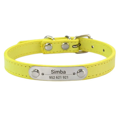 Dog Name Carved ID Anti-lost Collar