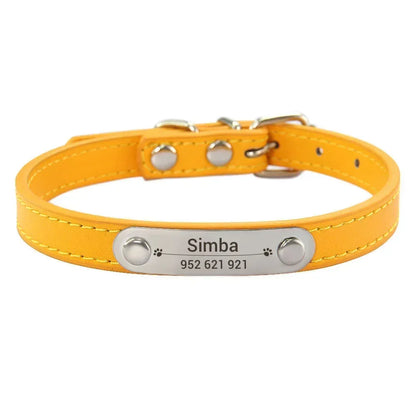 Dog Name Carved ID Anti-lost Collar