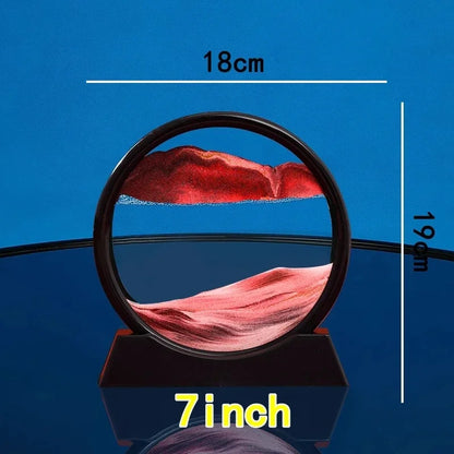 3D Moving Sand Art Picture Round Glass