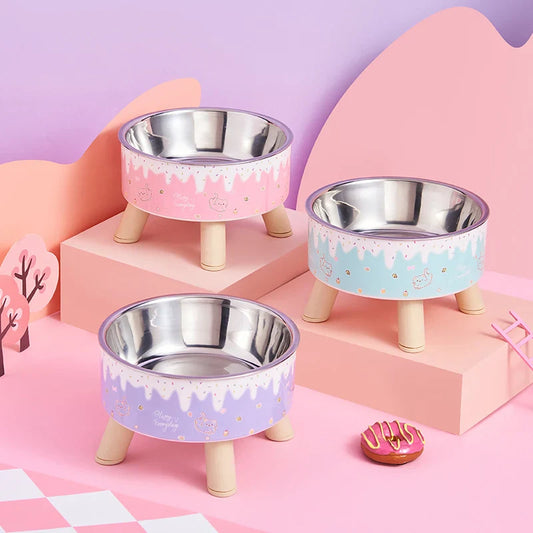Pet Fashion Cartoon Colorful Feeding Water Bowl