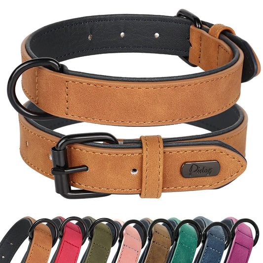 Pet Durable Real Leather Necklace Collar