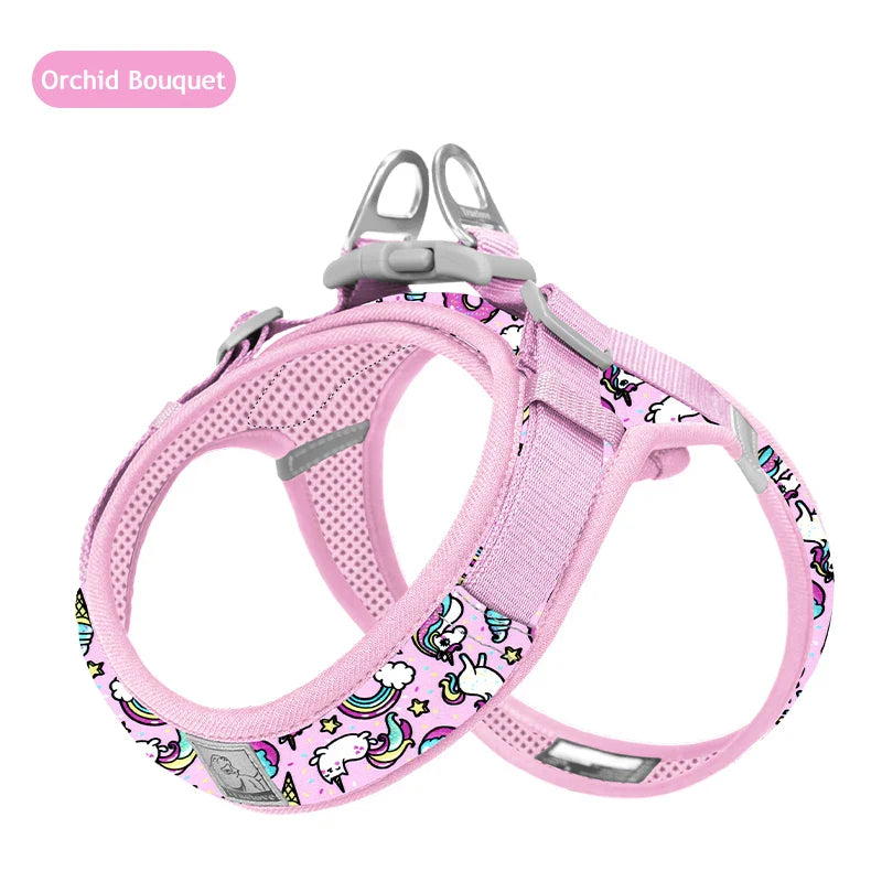 Dog Truelove Floral Printing Mesh Harness