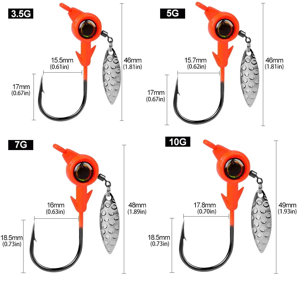 3pcs Jig Fishing Rotating Hook