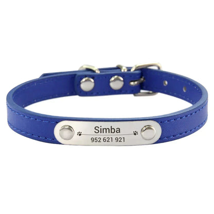Dog Name Carved ID Anti-lost Collar