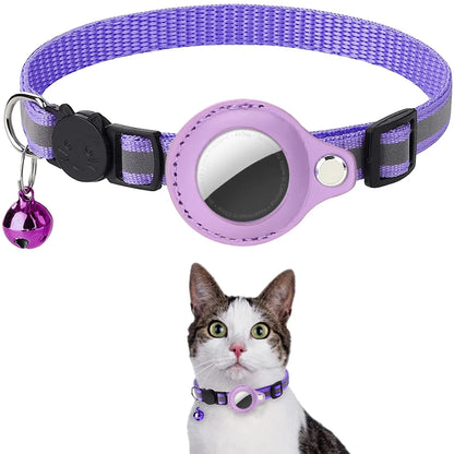 Cat Adjustable Strips Air Tag Holder Collar B