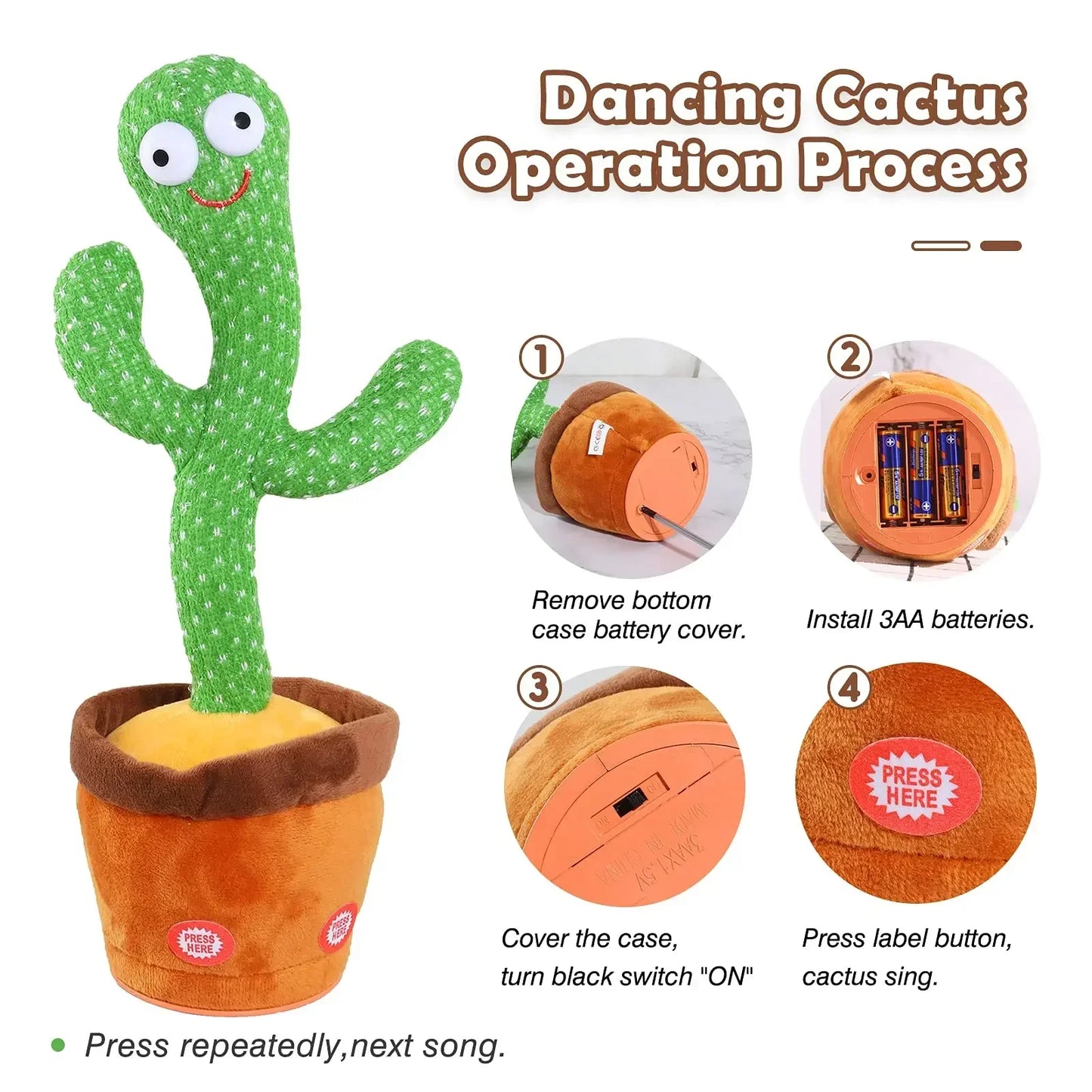 Kids Dancing Cactus Singing Toy