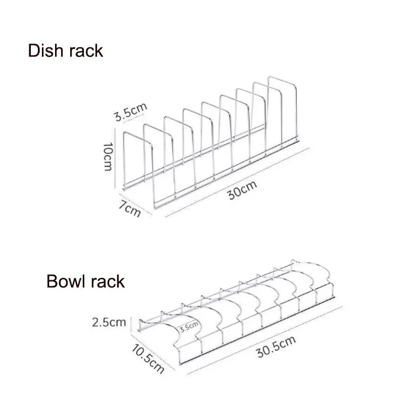 Kitchen Stainless Steel Bowl Dish Organizer