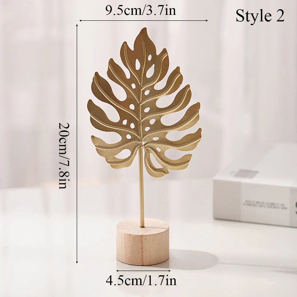 Living Room Decor Nordic Gold Ginkgo Leaf Craft