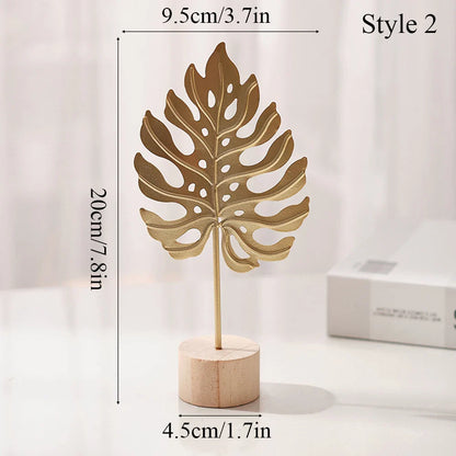 Living Room Decor Nordic Gold Ginkgo Leaf Craft