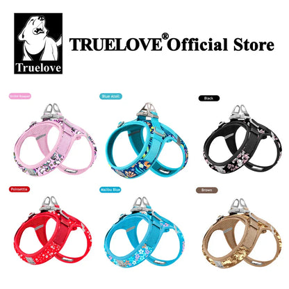 Dog Truelove Floral Printing Mesh Harness